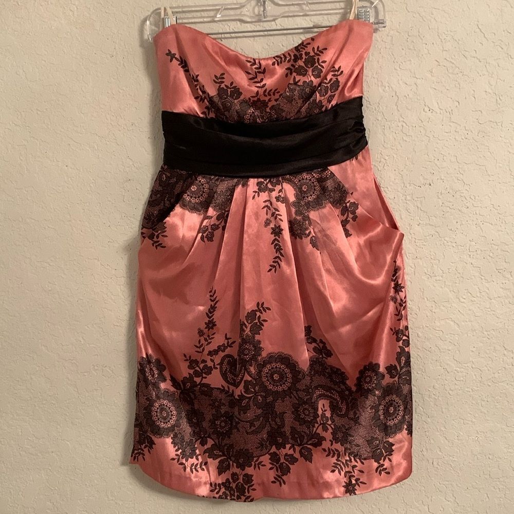 Strapless Coral Mini Dress Size M